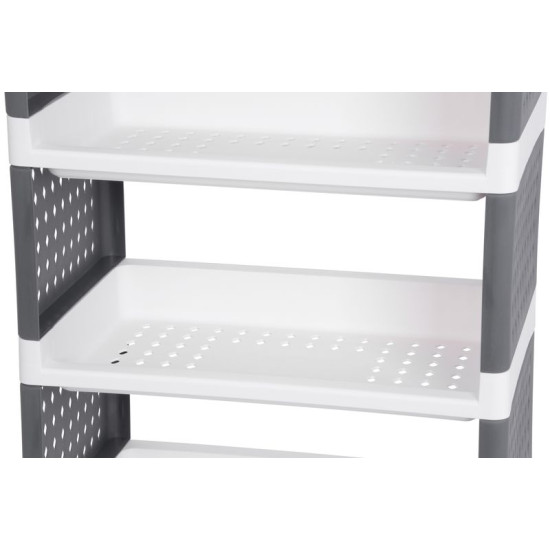 MagicHome Rolly shelf, plastic, 5 shelves, 49x29x97 cm, on wheels