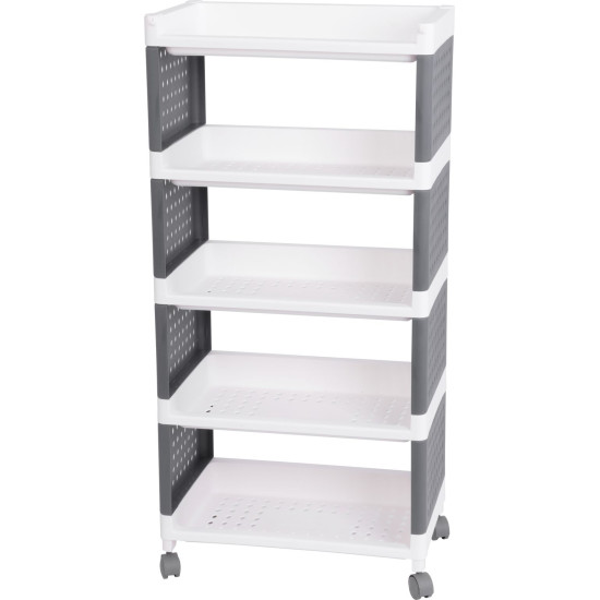 MagicHome Rolly shelf, plastic, 5 shelves, 49x29x97 cm, on wheels