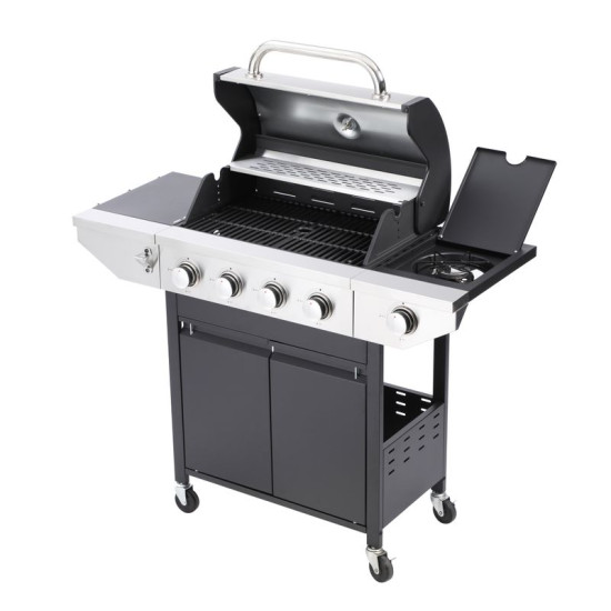 Grils Strend Pro Parma, BBQ, gāze, 4+1 deglis