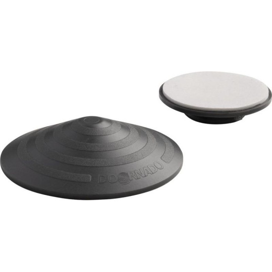 Стопор DOORBUFFER, самоклеящейся, настенный, пластик, тёмно-серый, 2 шт.