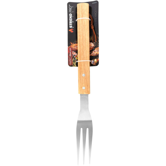 Fork Strend Pro Grill, для барбекю и тоста, с деревянной ручкой, нержавеющей стали