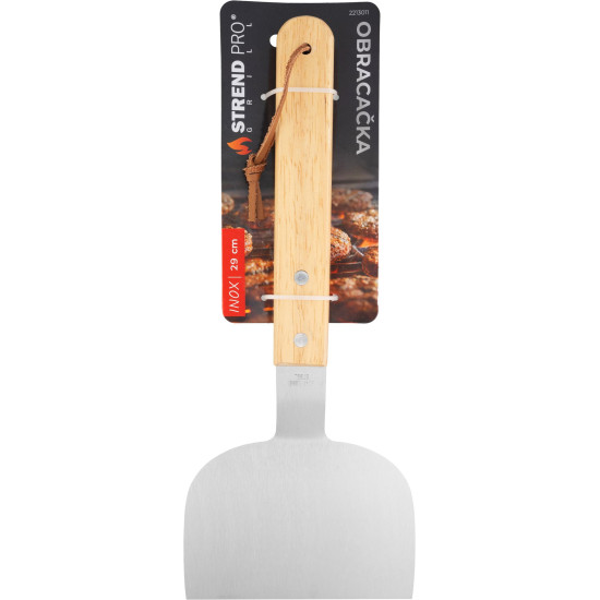 Lāpstiņa  grilam, bārbekjū, koka rokturis, 29 cm