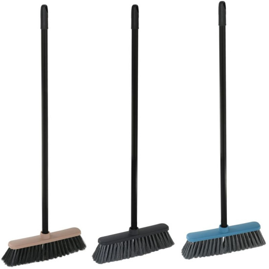 Broom York CARLA, plastic handle 120 cm, mix of colors, 32x9x127 cm