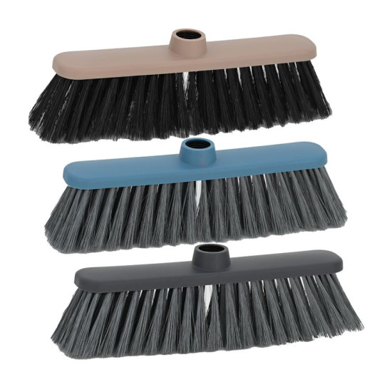 Broom York CARLA, plastic handle 120 cm, mix of colors, 32x9x127 cm