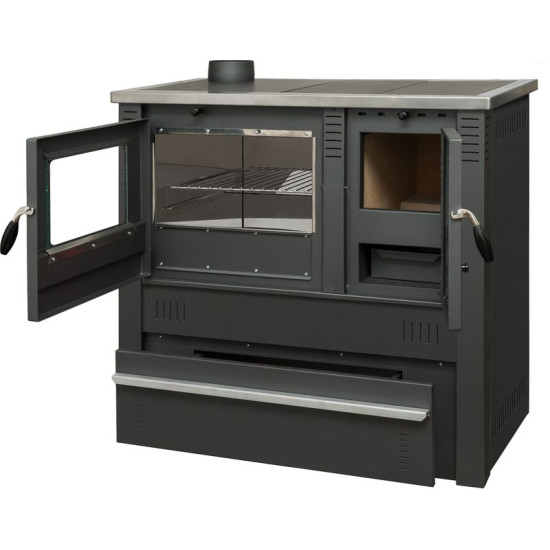 Plīts Pro PANONIA Tērauds, melns, kreisā izeja