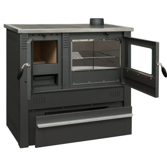 Plīts Pro PANONIA Tērauds, melns, labā izeja