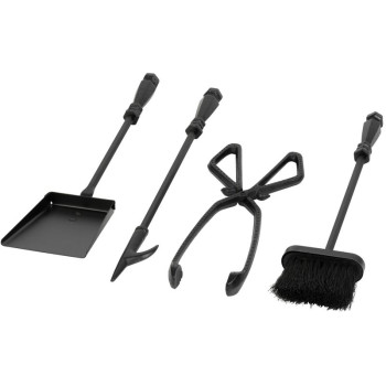 Комплект для камина, 4шт, черный, 66см Комплект для камина, 4шт, черный, 66см