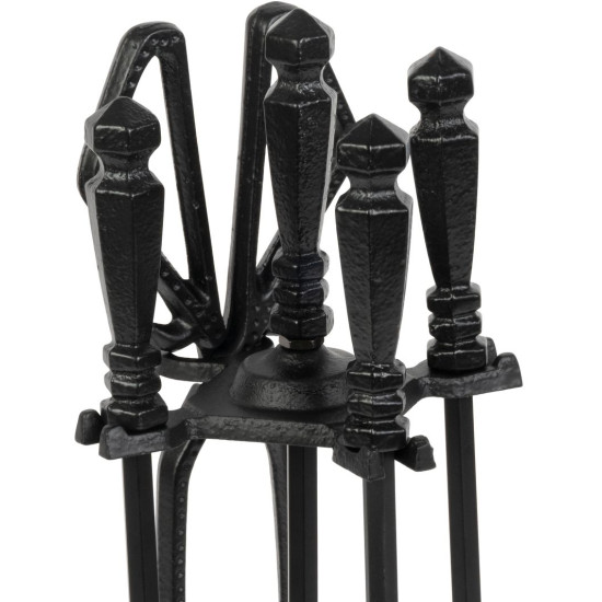 Комплект  для камина, 4шт, черный, 66см