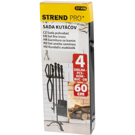 Комплект  для камина, 4шт, черный, 66см