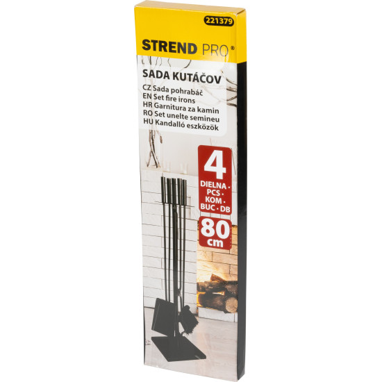 Комплект приспособлений для камина, 5шт, черный, 81см