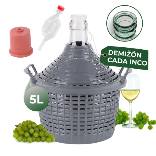 Demijohn саdа Fori 05 lit, стекло/пластик, 320x250/200 мм