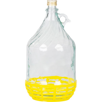 Demijohn Stellа 05 Бутыль с ручкой в корзине, горит, с крышкой