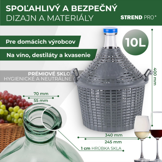 Demijohn саdа Inсo 10 lit, стекло/пластик, 400x340/245 мм Demijohn саdа Inсo 10 lit, стекло/пластик, 400x340/245 мм