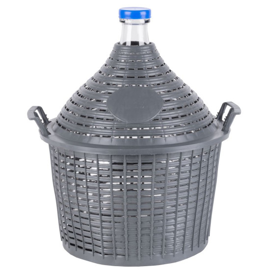 Demijohn Cada Inco 15 lit, glass/plastic, 450x350/270 mm