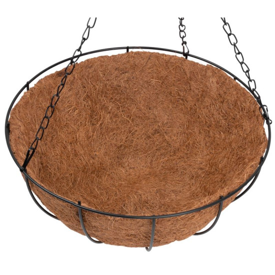 Цветочный горшок Strend Pro LC-CocoH-24, 35x35x17 см, подвесной, сталь/кокос, подвесной, с цепочкой и крюком