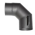 Smoke pipe elbow HS.K 090/120/1,5 mm, with damper