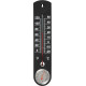 Plastic thermometer TMS-055 BlackBar, 250x55x12 mm, hygrometer