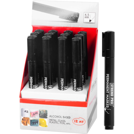 Permanent marker Strend Pro Permanent, 12pcs, black