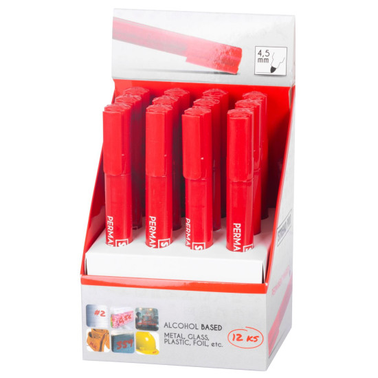 Permanent marker Strend Pro Permanent, 12pcs, red