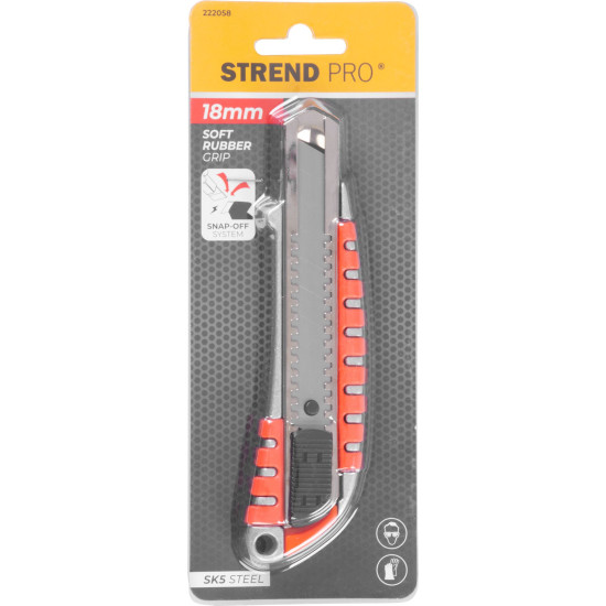 Нож обойный 18 мм Strend рro, алюминий,  1 лезвие