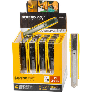 Нож Strend Pro Premium, 18 мм, защелкивающийся, металлический