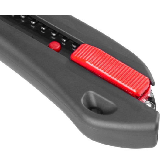 Нож с отламывающимся лезвием Strend Pro Premium, BlackMatt, SoftTouch, 18 мм,  black-line