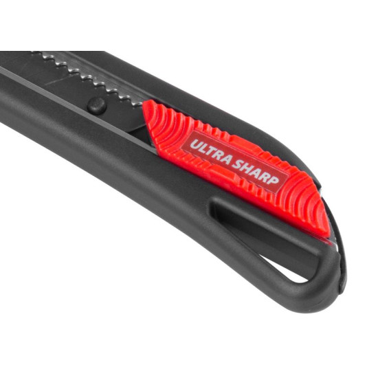 Нож с отламывающимся лезвием Strend Pro Premium, BlackMatt, SoftTouch, 9 мм, black-line