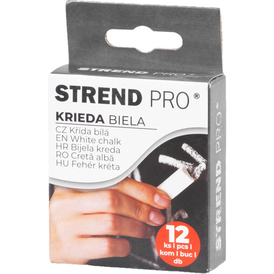 Chalk Strend Pro, white, 1x1x10 cm, pack. 12 pcs
