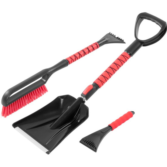 Комплект Strend Pro, для автомобиля: телескопическая лопата, скребок, щетка