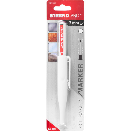 Strend Pro marker, deep, white, extra long tip