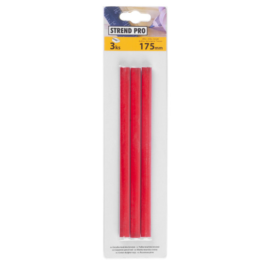 Galdnieka zīmuļu komplekts 3gab 175mm cieti sarkani