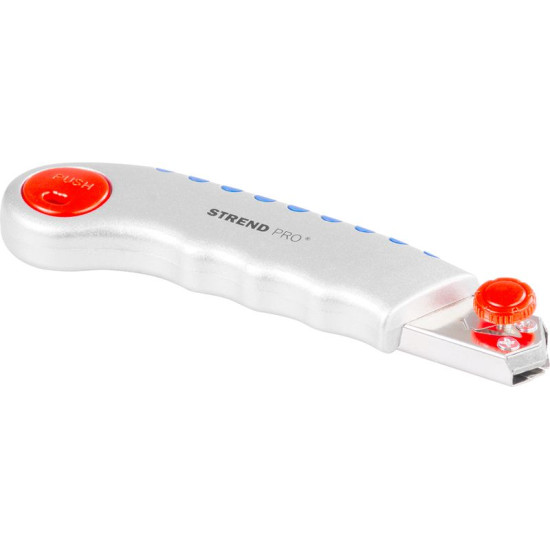 Aluminium snap-off blade knife 18mm Strend Pro, piston-valve control, AluBody