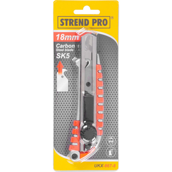 Нож Strend Pro UKX-867-8, 18 мм, лезвие-крюок, Алюминий/пластик