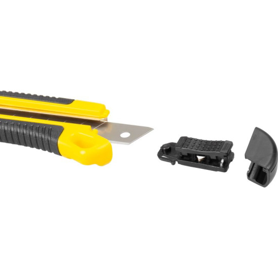 Snap-off blade knife 18mm Strend Pro, piston-valve control, 24pcs in sellbox