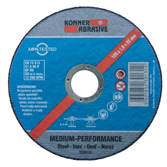 Диск отрезной KONNER 115x1,0x22 мм, металл
