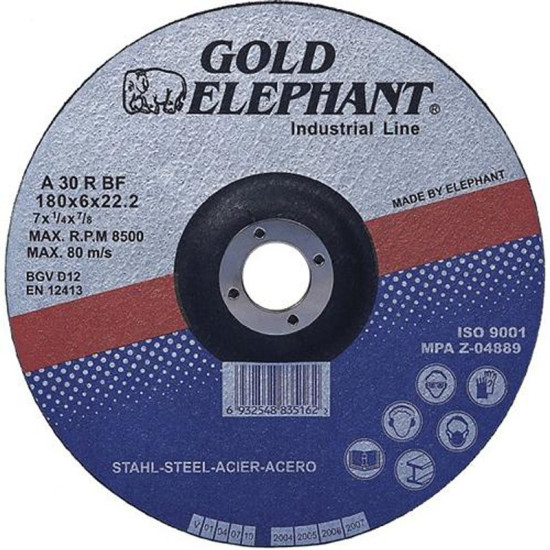 Griešanas disks 115x1,6x22,2mm Golden Elephant, metālam, inox