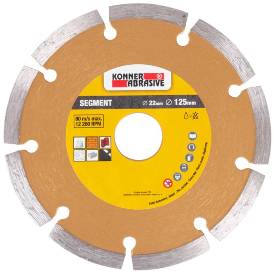 Dimanta griešanas disks KONNER 125, sausai griešanai Dimanta griešanas disks KONNER 125, sausai griešanai