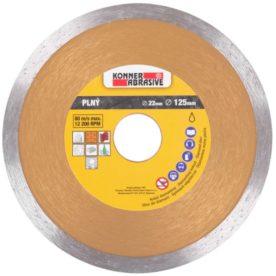 Dimanta griešanas disks KONNER 125mm, ar dzesēšanu