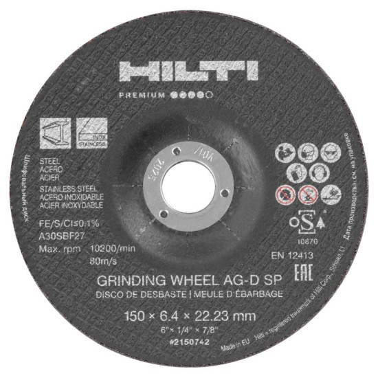 Slīpēšanas disks HILTI AG-D SP 150x6.4 #2150742