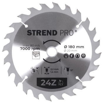 Disc Strend Pro TCT 180x2.2x20/16 mm 24T, for wood, saw