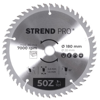 Disc Strend Pro TCT 180x2.2x20/16 mm 50T, for wood, saw