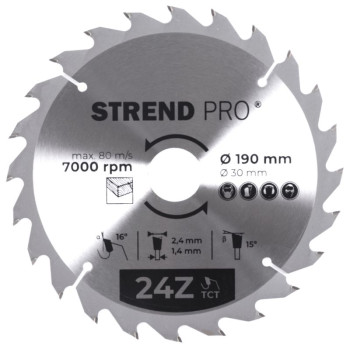 Disc Strend Pro TCT 190x2.4x30/20 mm 24T, for wood, saw