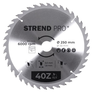 Disc Strend Pro TCT 250x3.0x30/20 mm 40T, for wood, saw
