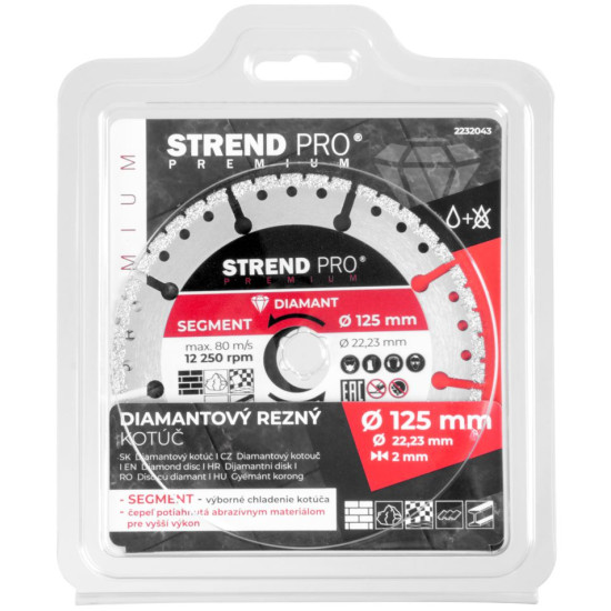 Strend Pro Premium disc, Vacuum brazed, 125 mm, diamond, cutting, multi