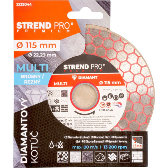 Strend Pro Premium disc, 115 mm, hexagonal, diamond, cutting, multi
