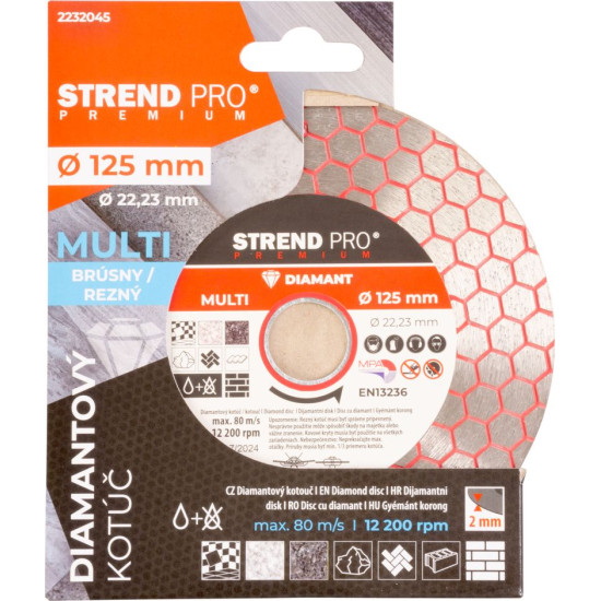 Strend Pro Premium disc, 125 mm, hexagonal, diamond, cutting, multi
