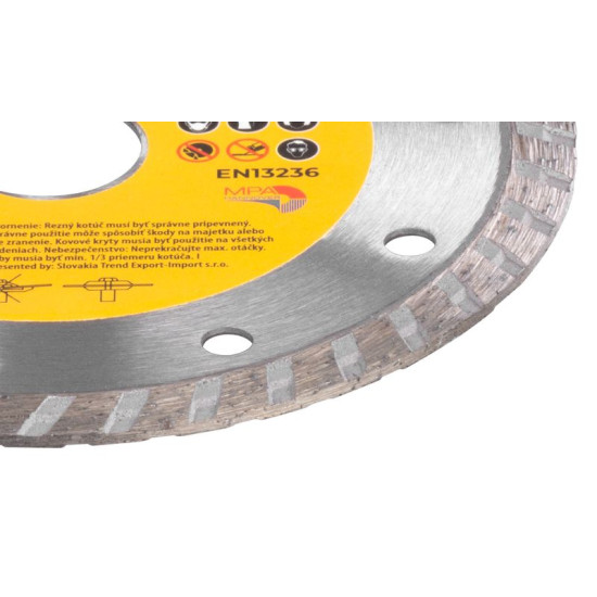 Dimanta griešanas disks 125 mm Strend Pro, Turbo + Dimanta griešanas disks 125 mm Strend Pro, Turbo +