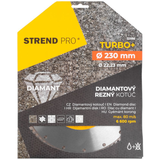 Диск алмазный 230 мм Strend рro, Turbo+