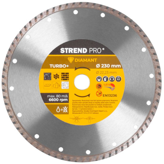 Диск алмазный 230 мм Strend рro, Turbo+