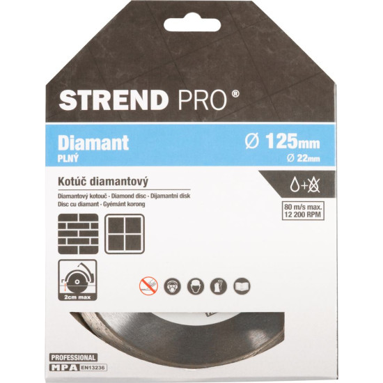 Diamond cutting disc  125 mm Strend Pro,  full